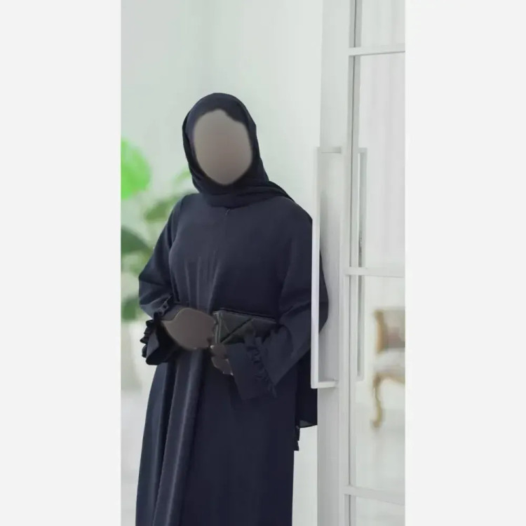 عبا آستین چین دار جنس شانتون فری سایز