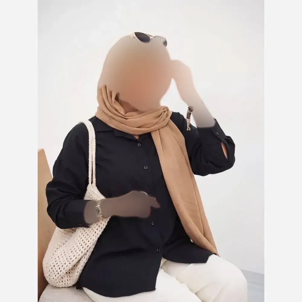 شومیز زنانه مهسان جنس ینزی درجه یک رنگ مشکی فری سایز