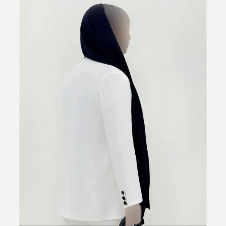 کت تک زنانه کرپ مازراتی مدل جیران رنگ مشکی و سفید