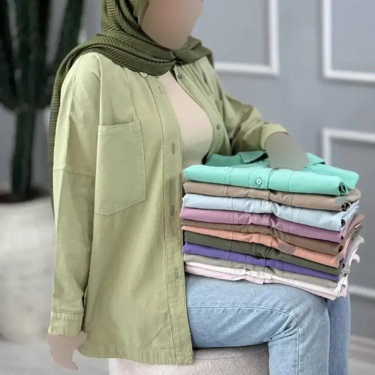 مانتو کتان زنانه فری سایز مدل ساده و شیک رنگ بندی متنوع