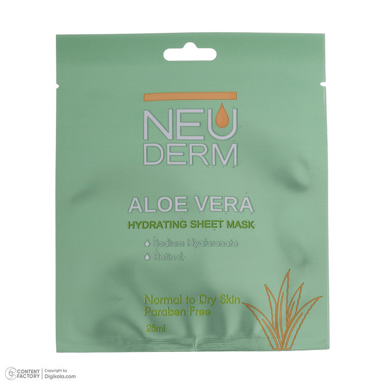 ماسک صورت نئودرم مدل Aloevera حجم 25 میلی لیتر