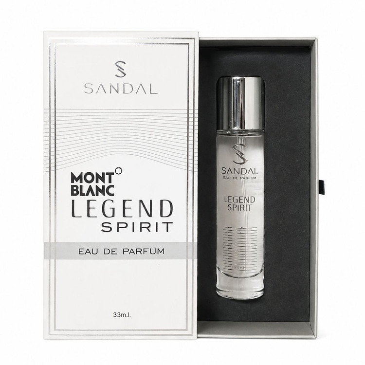 عطر جیبی مردانه صندل مدل لجند اسپریت با رایحه خنک حجم 33 میلی لیتر