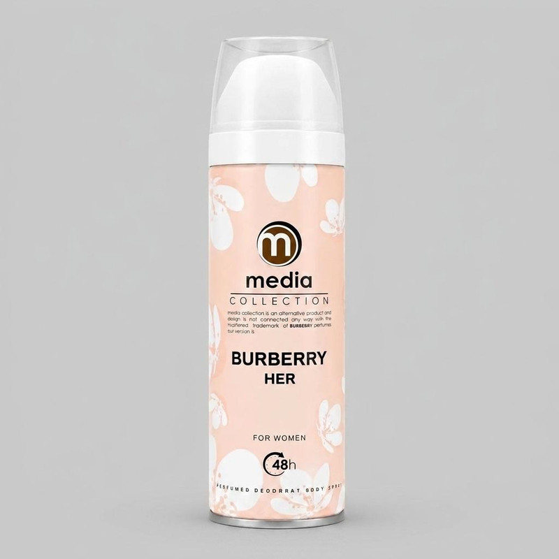 اسپری زنانه مدیا مدل Burberry Her با رایحه معتدل حجم 200 میلی‌لیتر