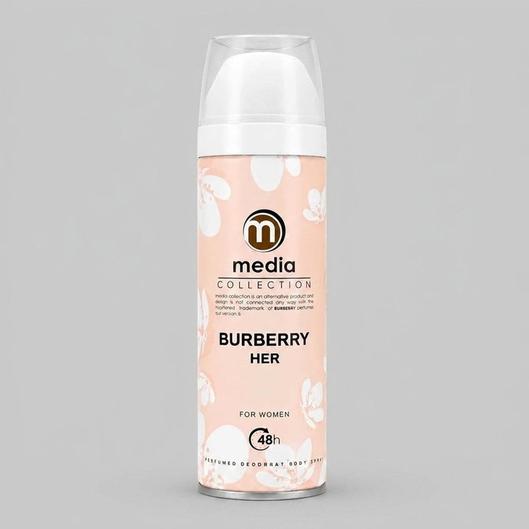 اسپری زنانه مدیا مدل Burberry Her با رایحه معتدل حجم 200 میلیلیتر