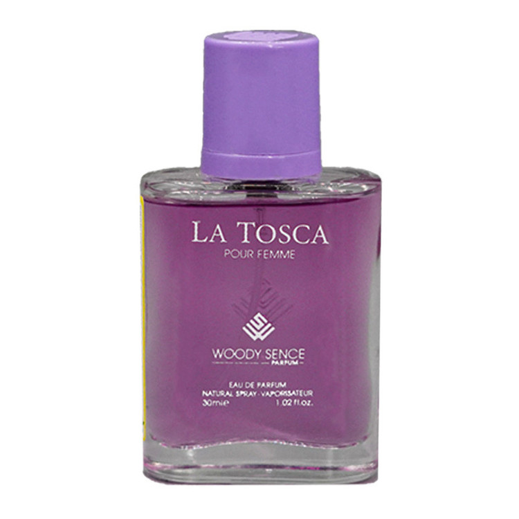 عطر جیبی زنانه وودی سنس مدل لاتوسکا LA TOSCA حجم 30 میلی لیتر
