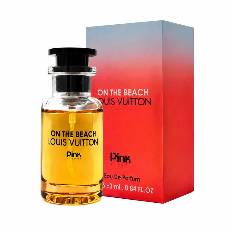 عطر جیبی پینک ویژوآل مدل Louis Vuitton On The Beach با رایحه خنک حجم 25 میلیلیتر
