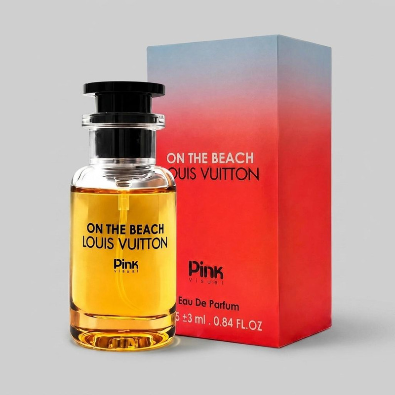 عطر جیبی پینک ویژوآل مدل Louis Vuitton On The Beach با رایحه خنک حجم 25 میلی‌لیتر