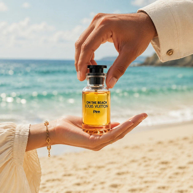 عطر جیبی پینک ویژوآل مدل Louis Vuitton On The Beach با رایحه خنک حجم 25 میلیلیتر