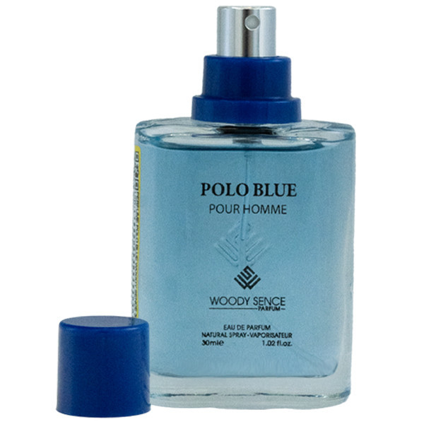 عطر جیبی مردانه وودی سنس مدل POLO BLUE با رایحه تند حجم 30 میلی لیتر