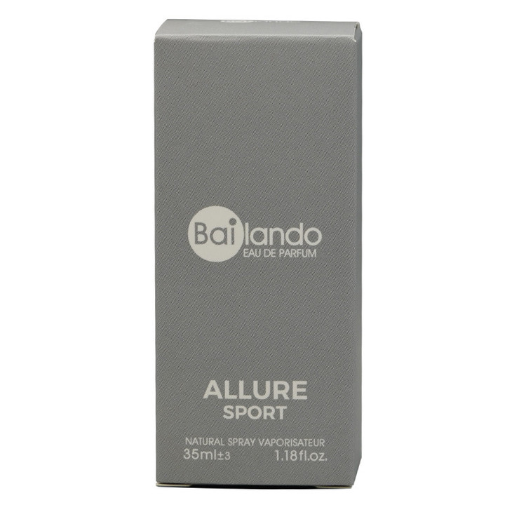عطر جیبی مردانه بایلندو مدل آلور اسپورت ALLURE SPORT با رایحه شیرین حجم 35 میلیلیتر