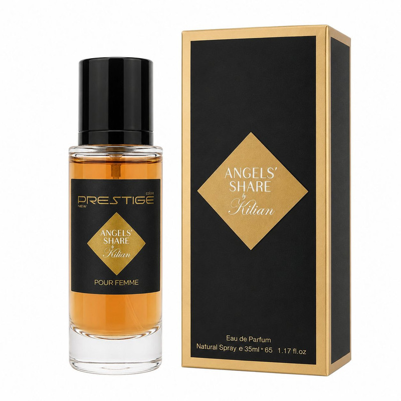 عطر جیبی نیو پرستیژ کالر مدل Angels Share با رایحه شیرین و طبیعت حجم 35 میلیلیتر