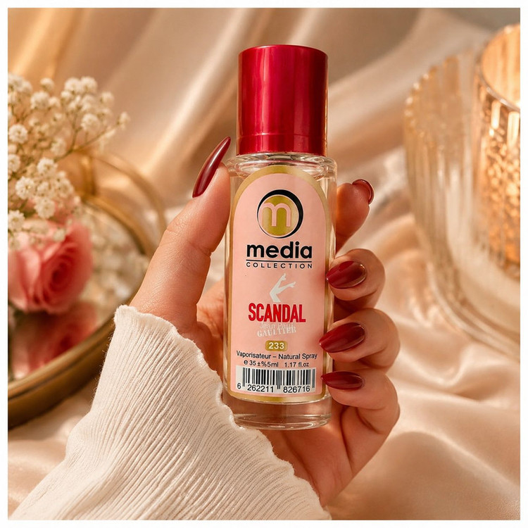 عطر جیبی زنانه مدیا مدل Scandal با رایحه شیرین و گلی حجم 35 میلیلیتر