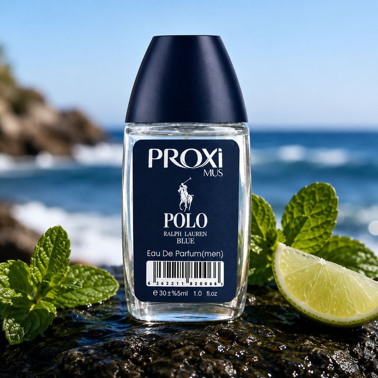 عطر جیبی مردانه پروکسی مدل Polo Blue با رایحه تند و چوبی حجم 30 میلیلیتر