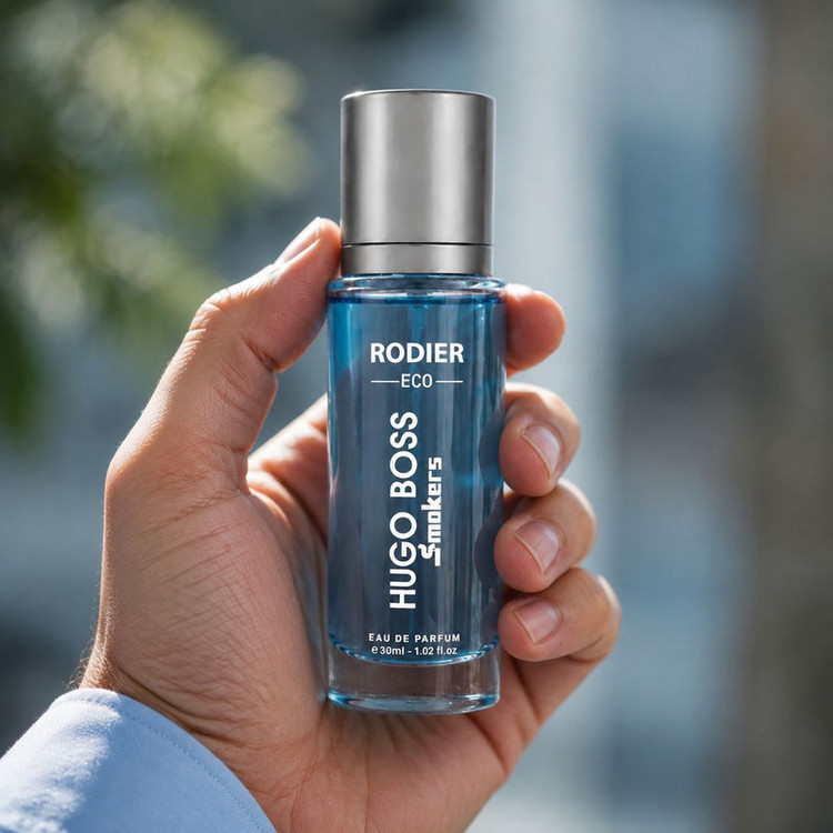عطر جیبی مردانه رودیر مدل Hugo Boss Smokers با رایحه معتدل و اقیانوسی حجم 30 میلیلیتر