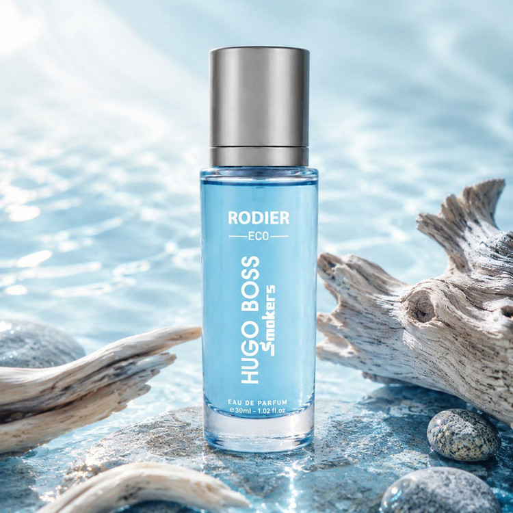 عطر جیبی مردانه رودیر مدل Hugo Boss Smokers با رایحه معتدل و اقیانوسی حجم 30 میلیلیتر