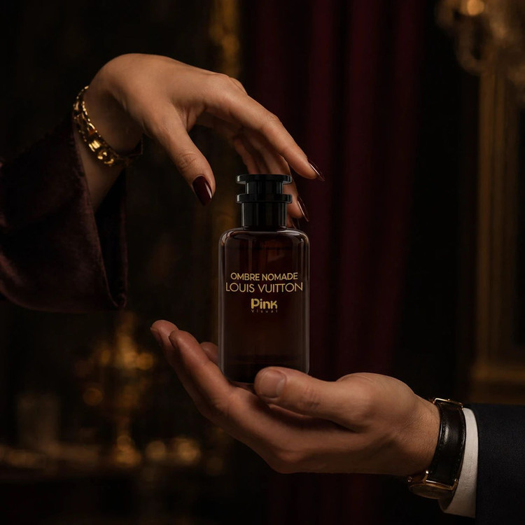 عطر جیبی پینک ویژوآل مدل Louis Vuitton Ombre Nomade با رایحه گرم حجم 25 میلیلیتر