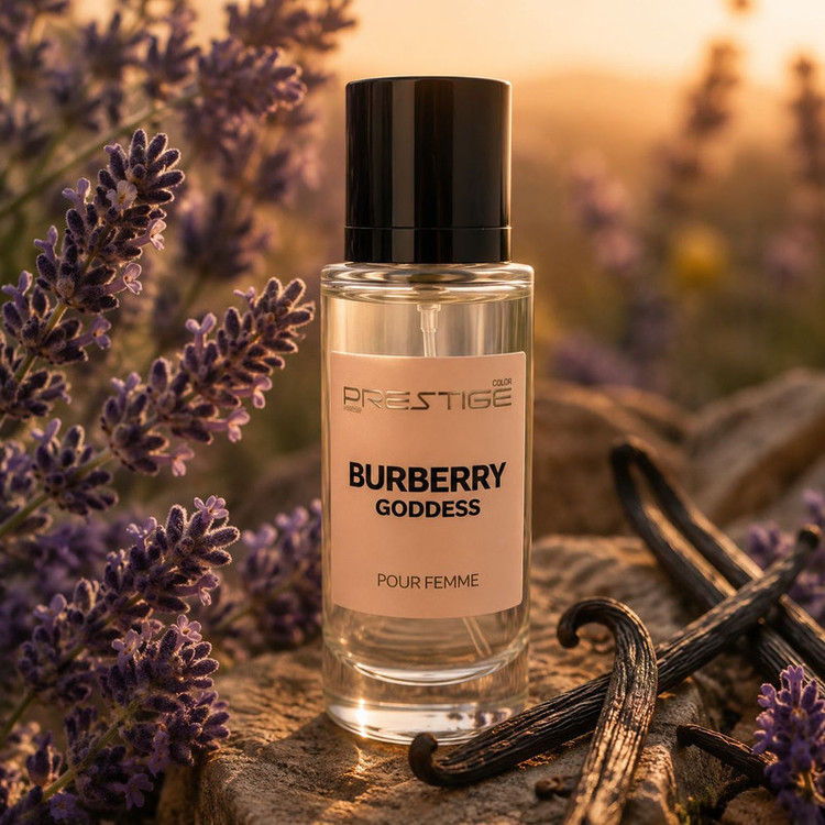 عطر جیبی زنانه نیو پرستیژ کالر مدل Burberry Goddess با رایحه شیرین و وانیلی حجم 35 میلیلیتر
