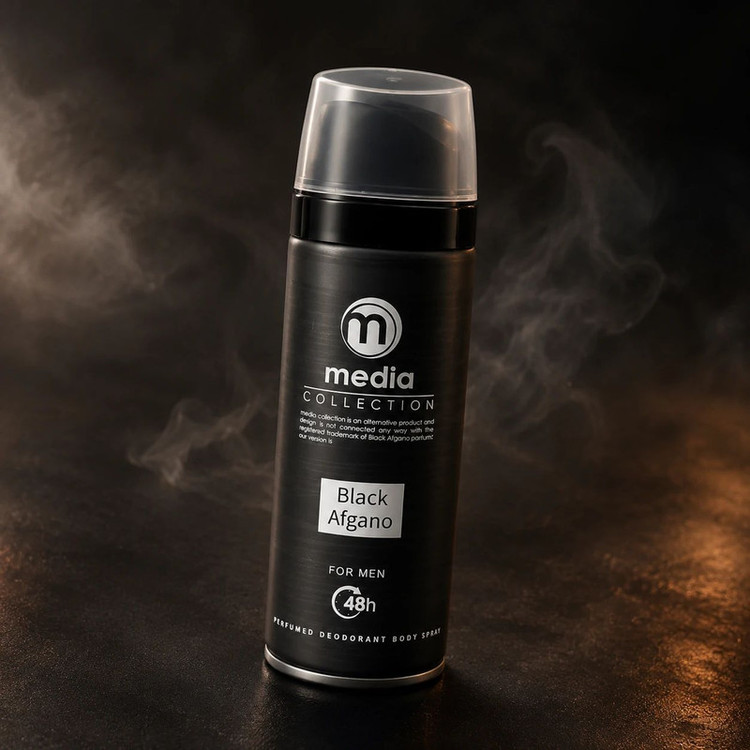 اسپری مردانه مدیا مدل Black Afgano با رایحه گرم حجم 200 میلیلیتر