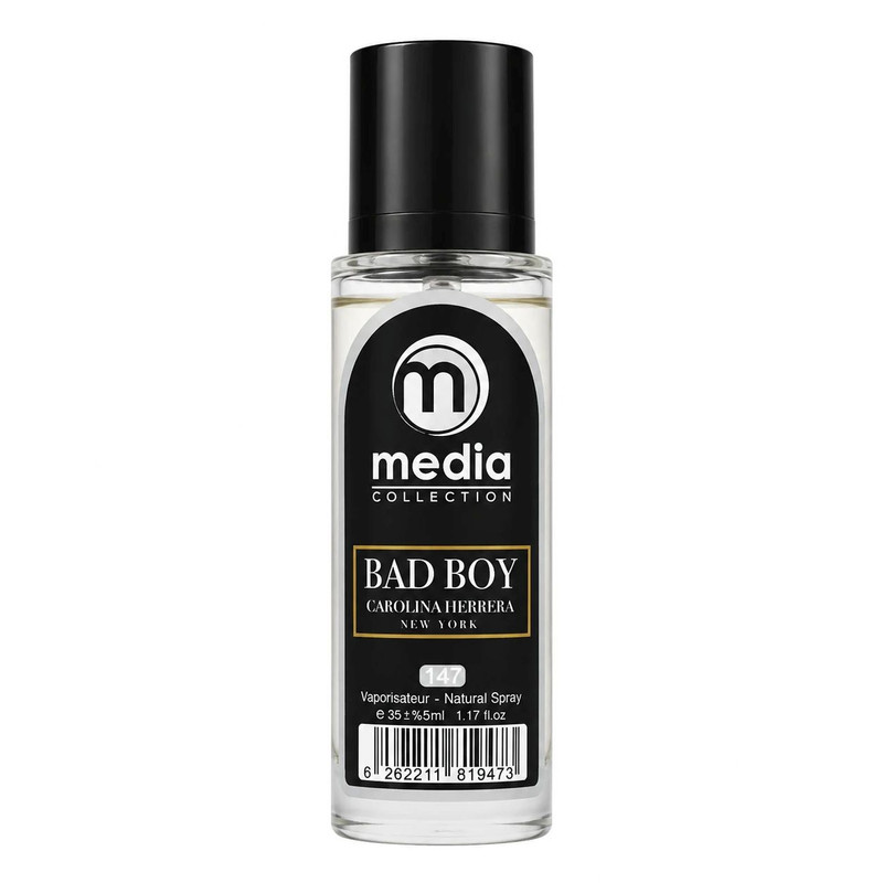 عطر جیبی مردانه مدیا مدل BAD BOY با رایحه گرم و شیرین حجم 35 میلیلیتر