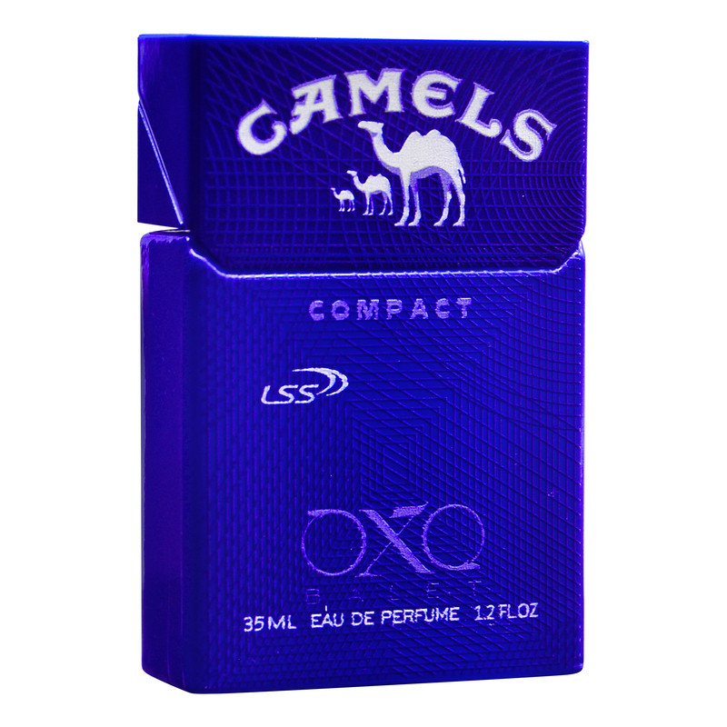 عطر جیبی مردانه اکس بالت مدل camels compact dark blue با رایحه گرم حجم 35 میلیلیتر