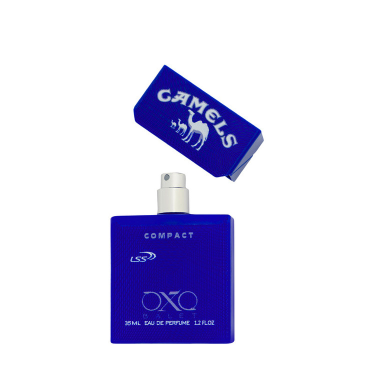 عطر جیبی مردانه اکس بالت مدل camels compact dark blue با رایحه گرم حجم 35 میلیلیتر