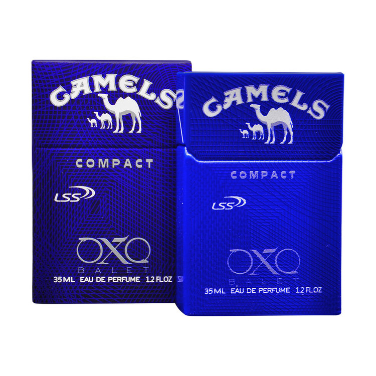 عطر جیبی مردانه اکس بالت مدل camels compact dark blue با رایحه گرم حجم 35 میلیلیتر