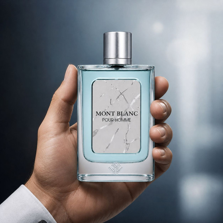 ادو پرفیوم مردانه وودی سنس مدل Mont Blanc با رایحه خنک و طبیعت حجم 100 میلی لیتر
