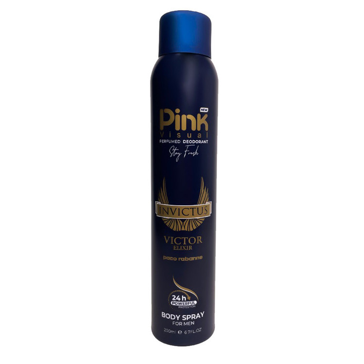 اسپری دئودورانت مردانه پینک ویژوآل مدل Paco Rabanne Invictus Victor حجم 200 میلیلیتر