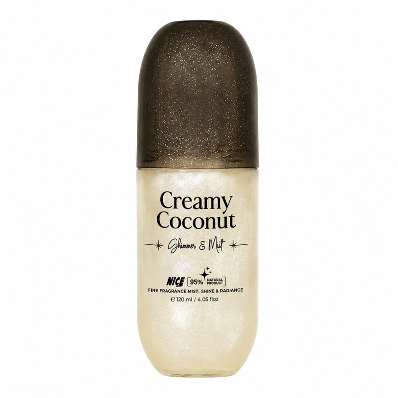 بادی میست شاین زنانه نایس پاپت مدل Creamy Coconut با رایحه گرم و شیرین حجم 120 میلی‌لیتر