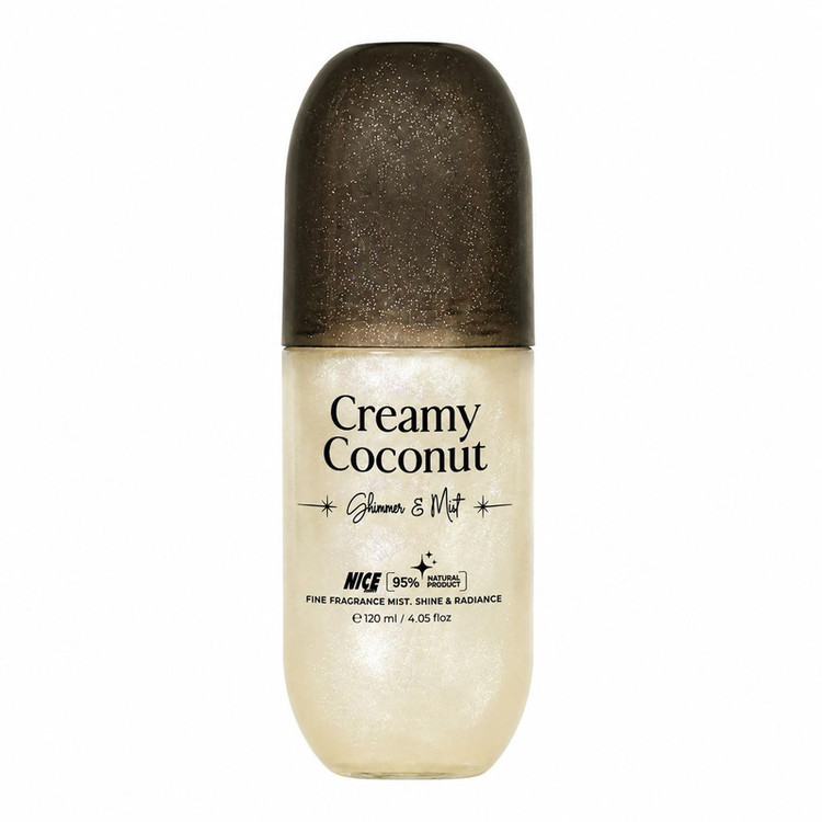بادی میست شاین زنانه نایس پاپت مدل Creamy Coconut با رایحه گرم و شیرین حجم 120 میلیلیتر