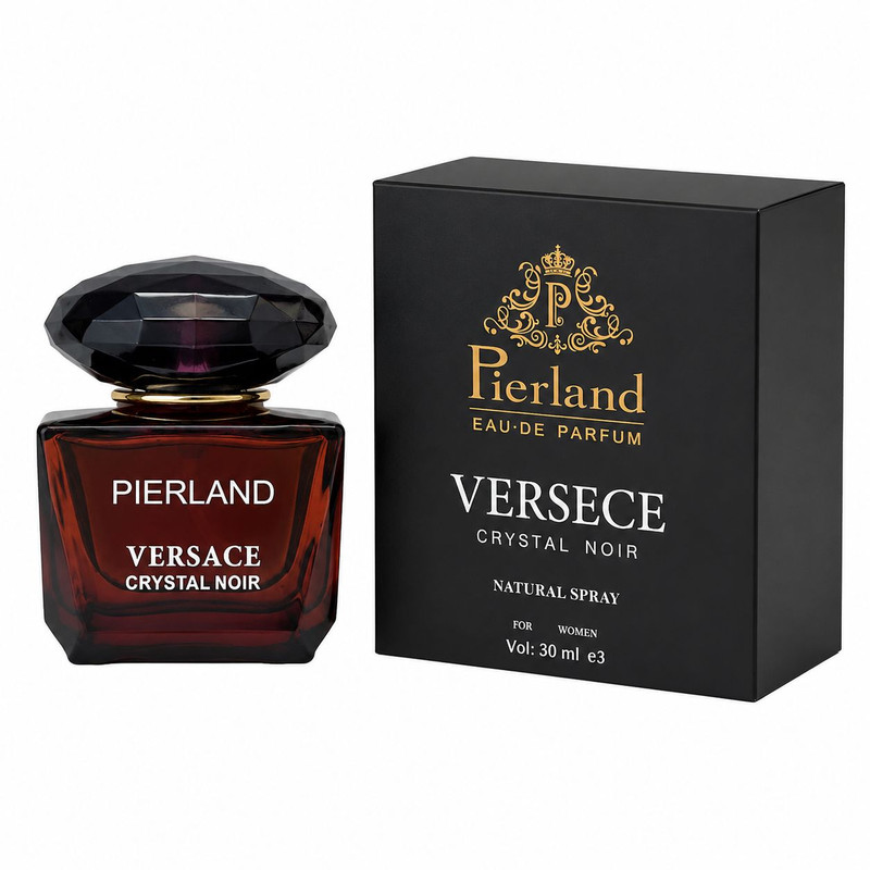 عطر جیبی زنانه پیرلند مدل Versece Crystal Noir با رایحه تلخ و چوبی حجم 30 میلی‌لیتر