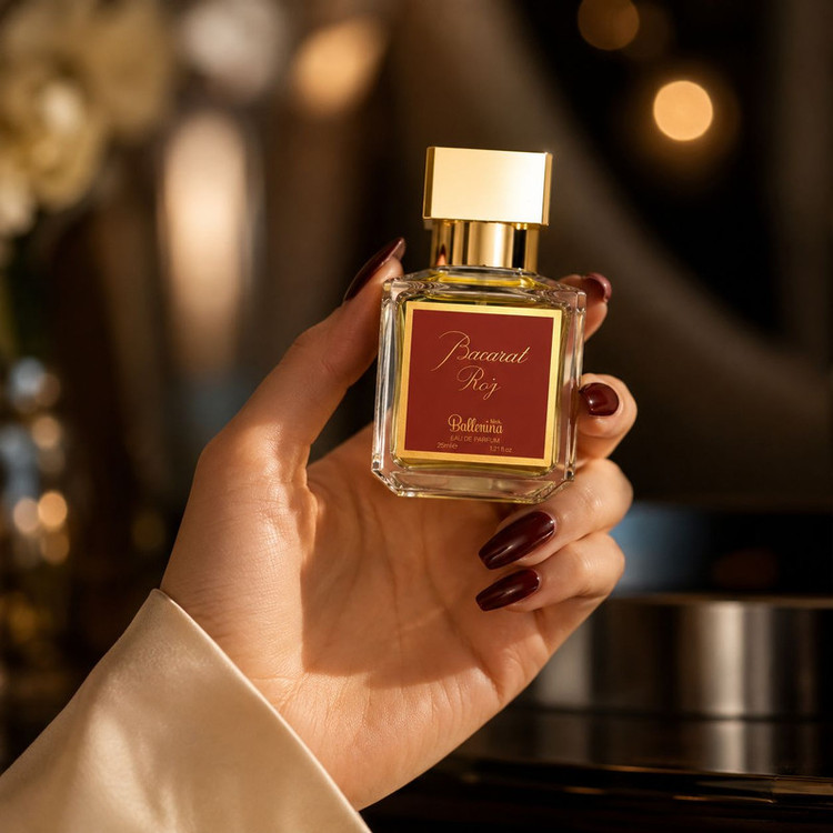 عطر جیبی بالرینا مدل Bacarat Roj با رایحه تند حجم 25 میلیلیتر