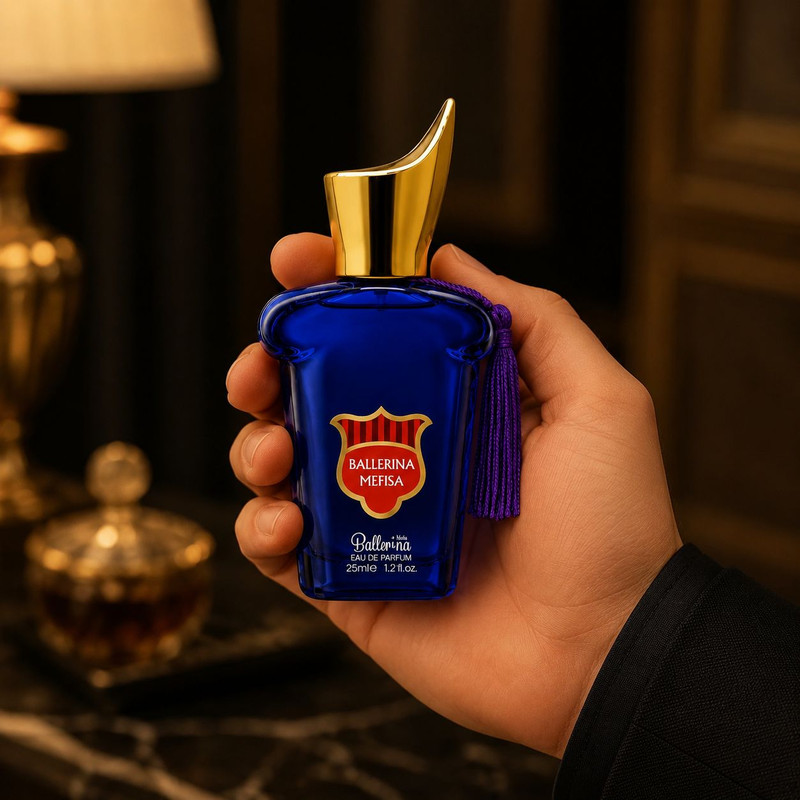 عطر جیبی مردانه بالرینا مدل Mefisa با رایحه تند و مرکباتی حجم 25 میلیلیتر