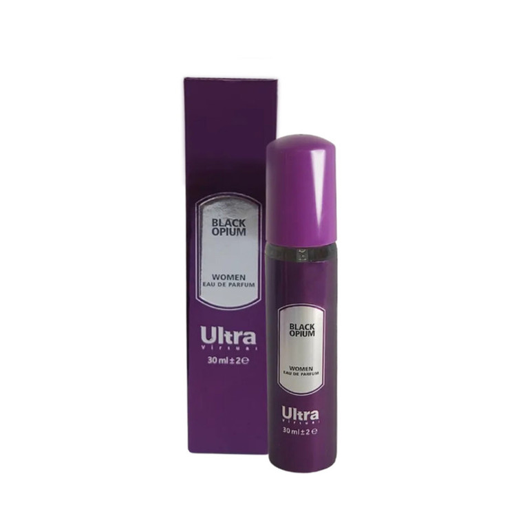 عطر جیبی زنانه اولترا ویرچوآل مدل BLACK OPIUM با رایحه تند حجم 30 میلیلیتر