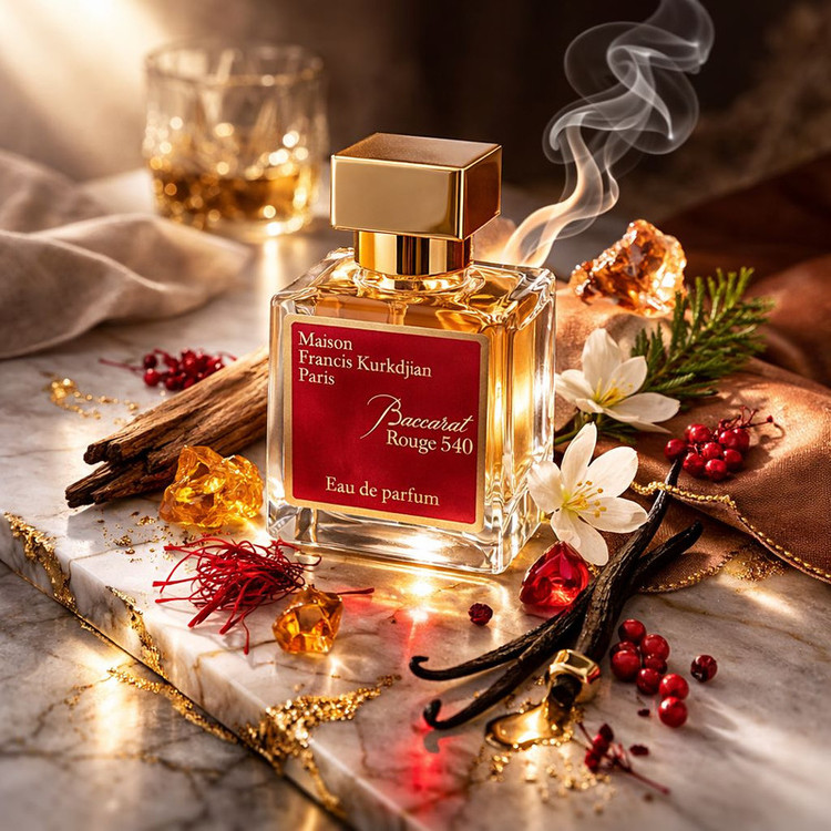 عطر جیبی اولترا ویرچوآل مدل Baccarat Rouge540 با رایحه گرم حجم 30 میلیلیتر