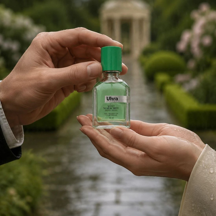 عطر جیبی اولترا ویرچوآل مدل Vert Malachite با رایحه شیرین و مرکباتی حجم 30 میلیلیتر