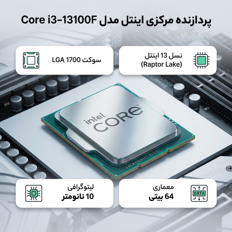 پردازنده مرکزی اینتل مدل Core i3 13100F-Tray