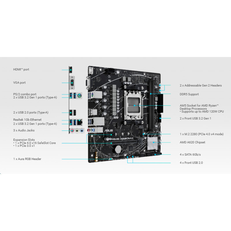 مادربرد ایسوس مدل PRIME A620M-K