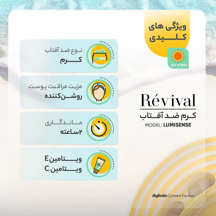 کرم ضدآفتاب بدون رنگ کلکسیون رویوال SPF50 مدل LUMISENSE مناسب برای انواع پوست، حجم 50 میلیلیتر