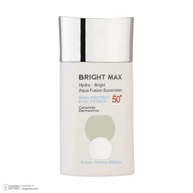 فلوئید ضدآفتاب بیرنگ برایت مکس SPF50 مدل هیدرابرایت مناسب انواع پوست، حجم 50 میلیلیتر
