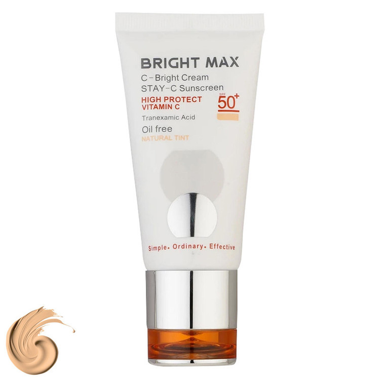 کرم ضدآفتاب رنگی برایت مکس SPF50 مدل C-B مناسب انواع پوست، حجم 50 میلیلیتر