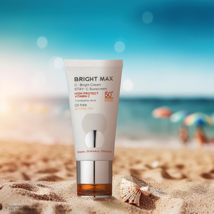 کرم ضدآفتاب رنگی برایت مکس SPF50 مدل C-B مناسب انواع پوست، حجم 50 میلیلیتر