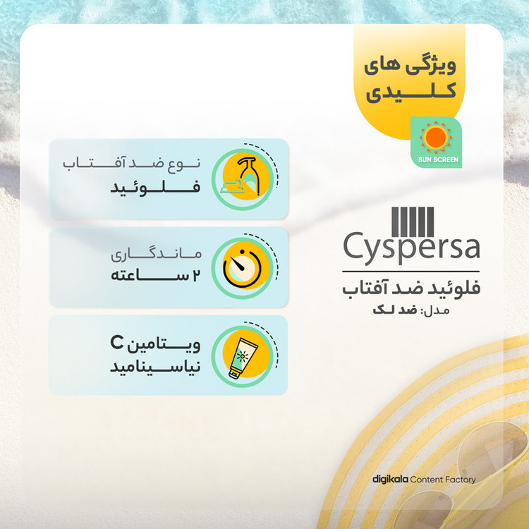 کرم ضدآفتاب بیرنگ سیسپرسا SPF50 مدل ضدلک مناسب انواع پوست، حجم 50 میلیلیتر