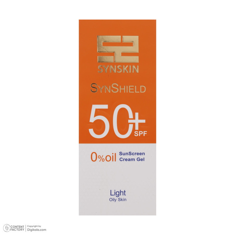 کرم ضد آفتاب رنگی ساین اسکین، SPF 50، مدل Syn Shield، مناسب پوستهای آکنهدار و چرب با حجم 50 میلیلیتر، ضد آب، مرطوبکننده، محافظتکننده در برابر اشعههای UVA و UVB، ضد لک و پیری، ویتامینهای C و E، با ماندگاری 2 ساعته