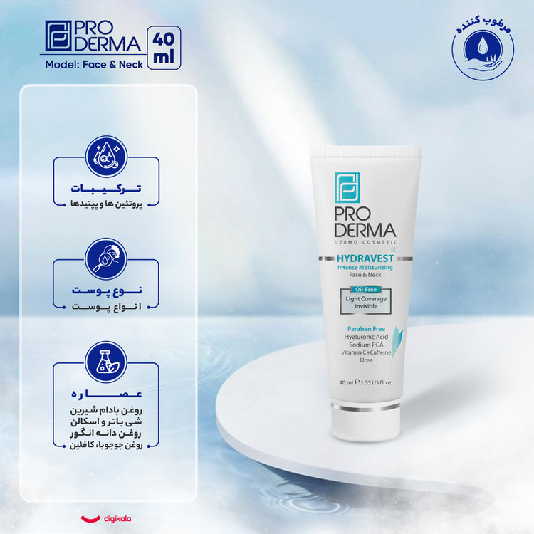 کرم مرطوبکننده پرودرما مدل Face&Neck حجم 40 میلیلیتر