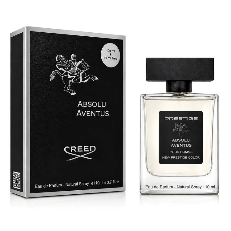 ادوپرفیوم مردانه نیو پرستیژ کالر مدل ABSOLU AVENTUS با رایحه چوبی و خنک حجم 110 میلی لیتر