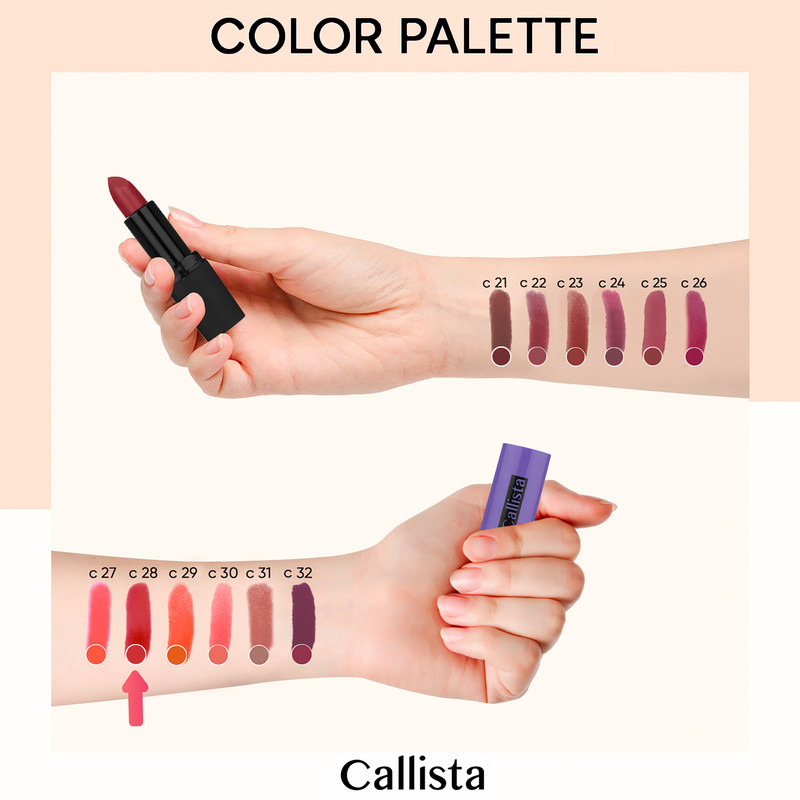 رژ لب جامد کالیستا سری Hydra Color شماره C28