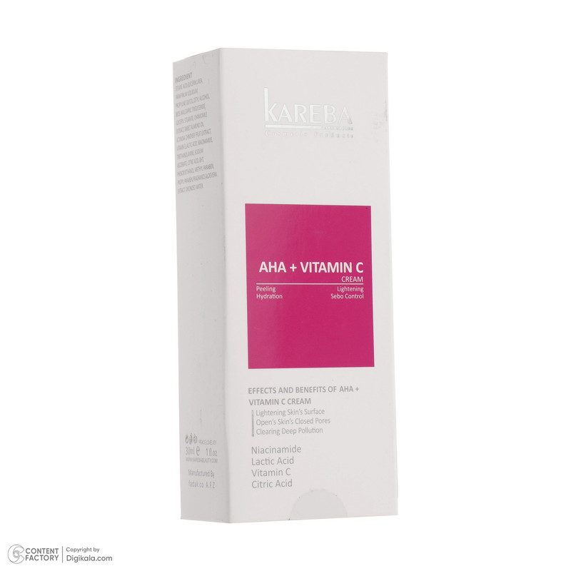 کرم مرطوب کننده کاربا مدل AHA + VITAMIN C حجم 30 میلی لیتر