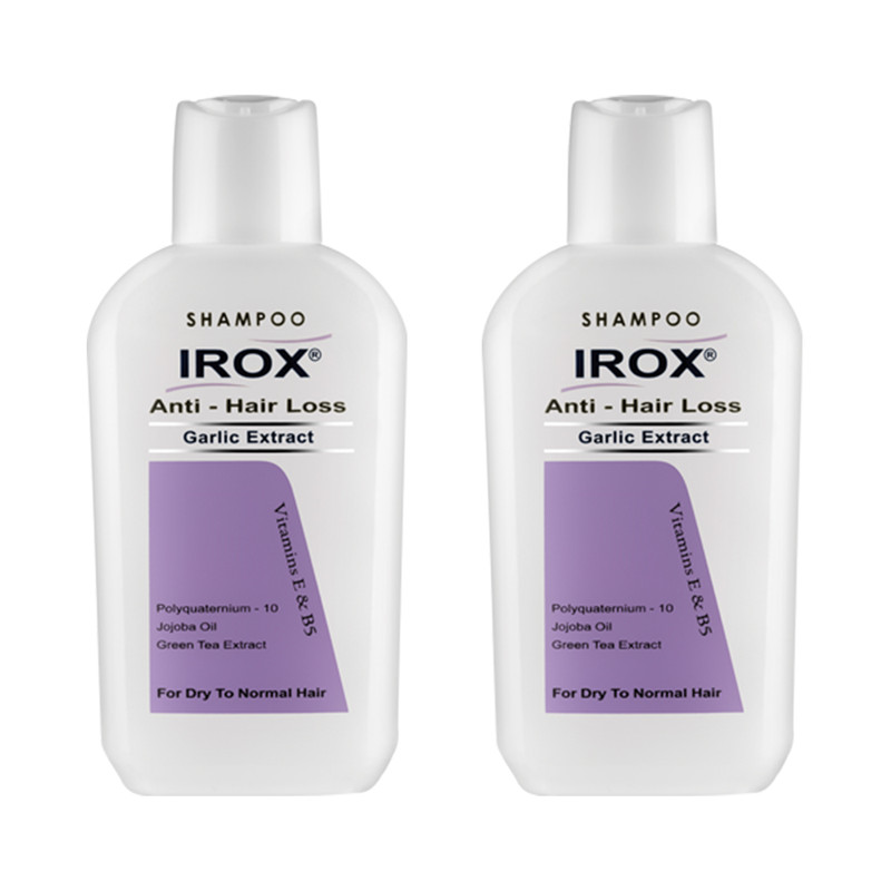 شامپو ضد ریزش مو ایروکس مدل سیر حجم 200 میلی لیتر بسته 2 عددی