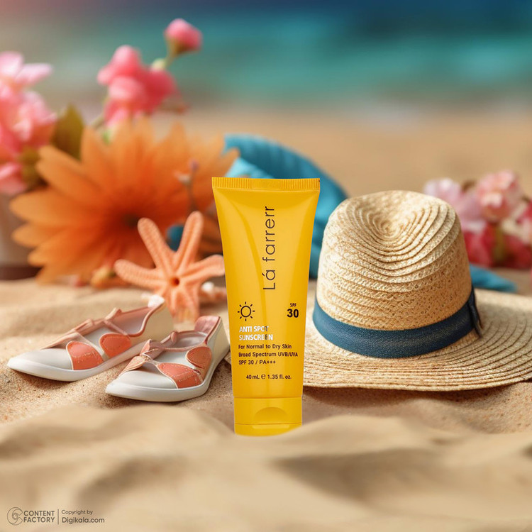 کرم ضدآفتاب و ضدلک بیرنگ لافارر مدل SPF30، مناسب پوستهای خشک و معمولی، حجم 40 میلیلیتر